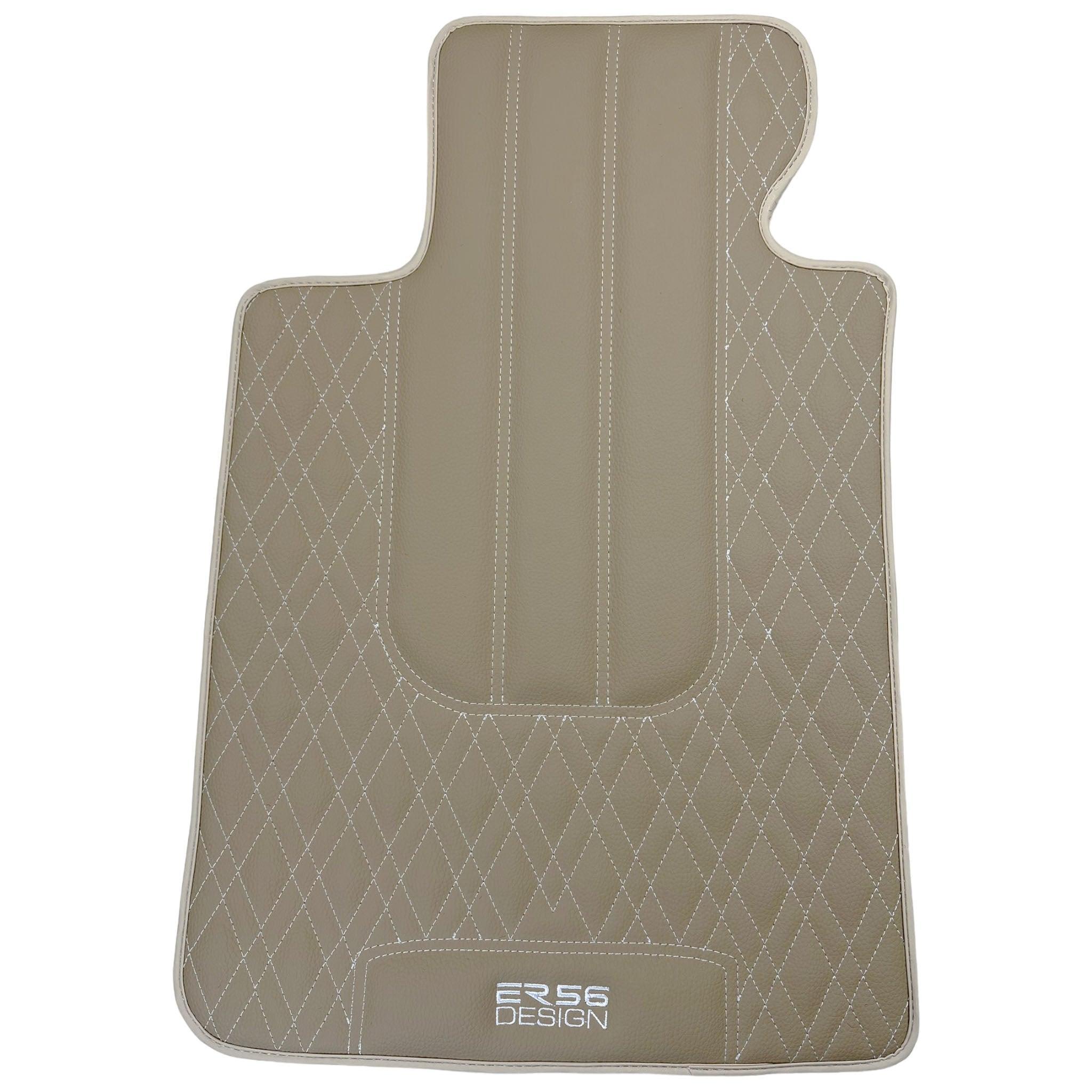 Beige Leather Floor Mats For BMW M5 E60 - AutoWin