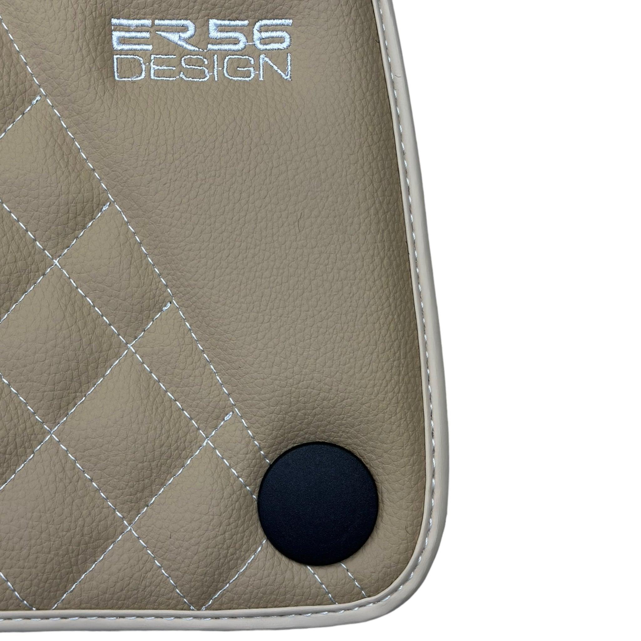 Beige Leather Floor Mats For Mercedes Benz CLA-Class X118 Shooting Brake (2019-2023) | ER56 Design - AutoWin