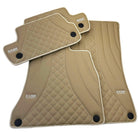 Beige Leather Floor Mats For Mercedes Benz M-Class W166 (2011-2015) | ER56 Design - AutoWin