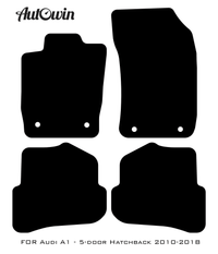 Black Floor Mats for Audi A1 5-door Hatchback 2010-2018 With Orange Alcantara | ER56 Design - AutoWin