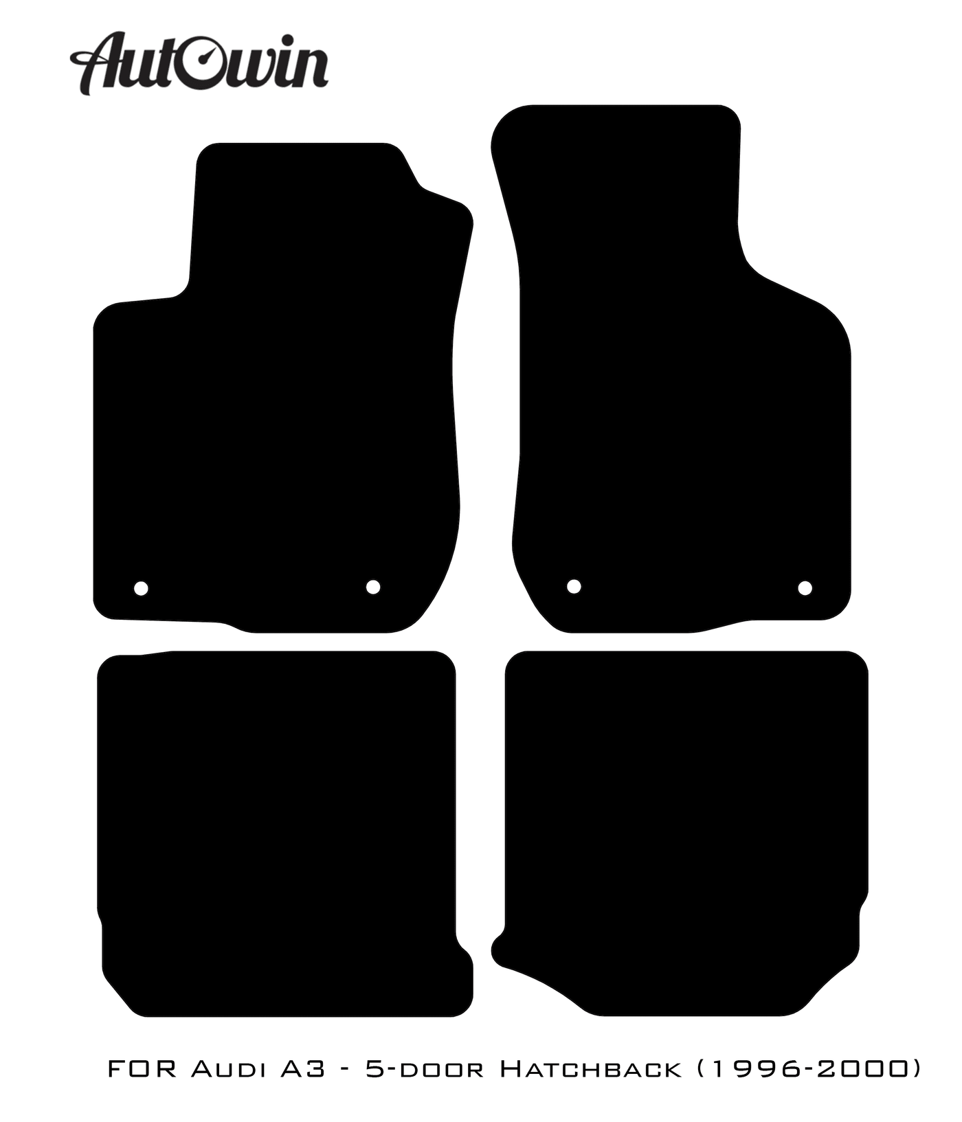 Black Floor Mats for Audi A3 - 5-door Hatchback (1996-2000) | No Steps - AutoWin