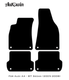 Black Floor Mats for Audi A4 - B7 Sedan (2005-2008) | Fighter Jet Edition - AutoWin