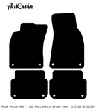 Black Floor Mats for Audi A6 - C6 Allroad Quattro (2006-2008) | No Steps - AutoWin