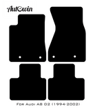 Black Floor Mats for Audi A8 D2 (1994-2002) With Orange Alcantara | ER56 Design - AutoWin