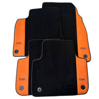 Black Floor Mats for Audi A8 D3 (2002-2010) With Orange Alcantara | ER56 Design - AutoWin