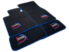 Black Floor Mats For BMW 3 Series E36 Convertible ER56 Design Limited Edition Blue Trim - AutoWin