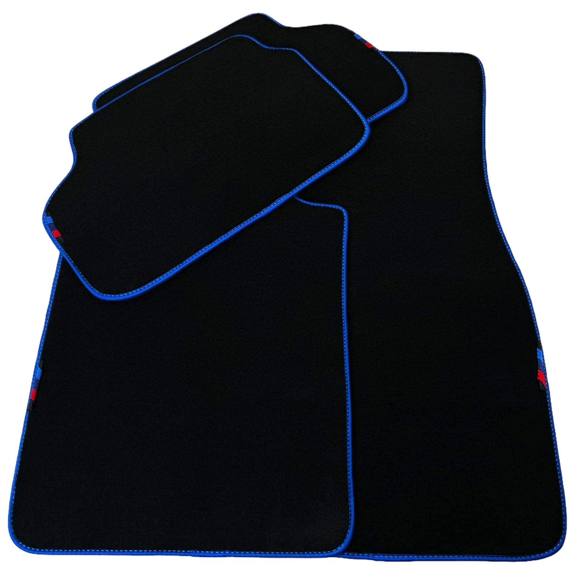 Black Floor Mats For BMW 5 Series E60 | Blue Trim - AutoWin