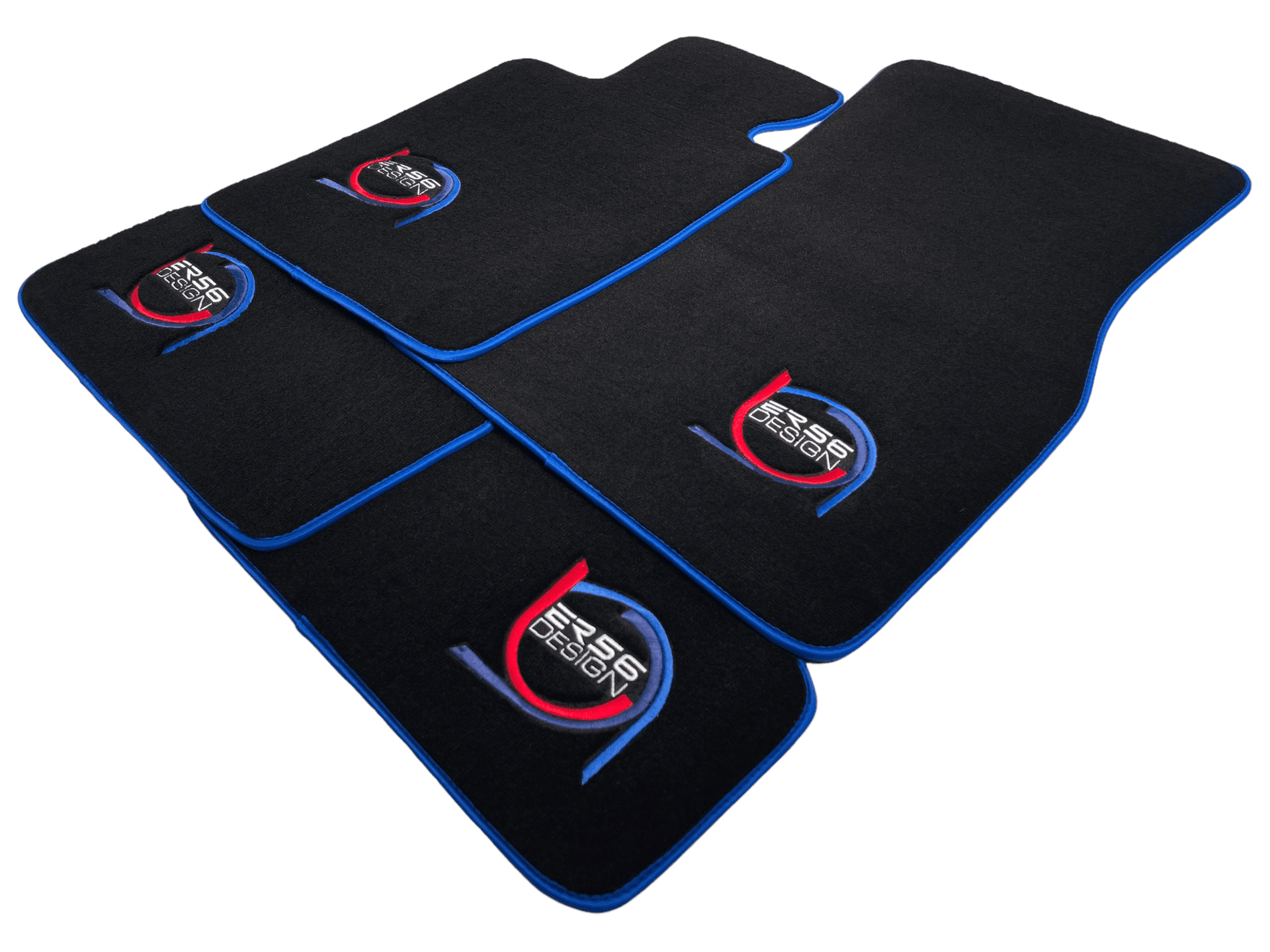 Black Floor Mats For BMW 6 Series E64 Convertible ER56 Design Limited Edition Blue Trim - AutoWin