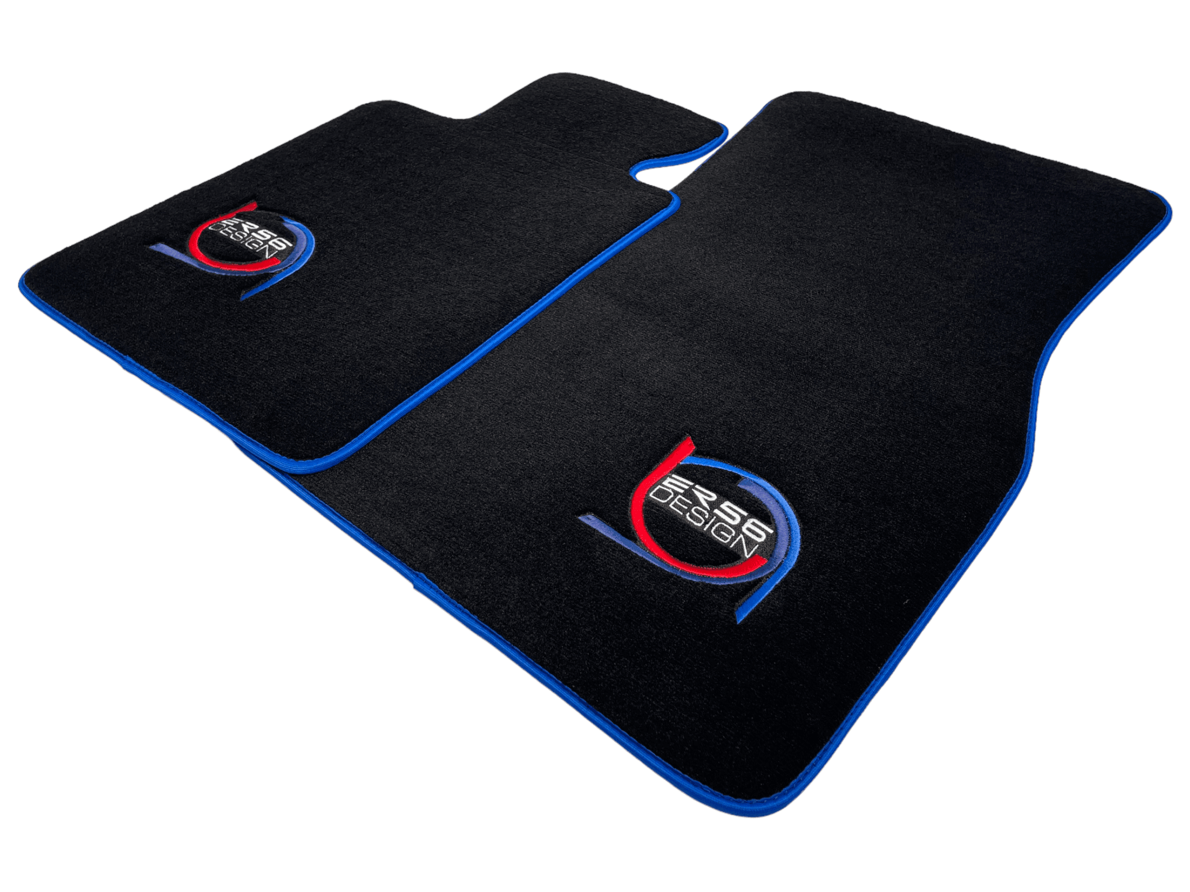 Black Floor Mats For BMW 6 Series E64 Convertible ER56 Design Limited Edition Blue Trim - AutoWin