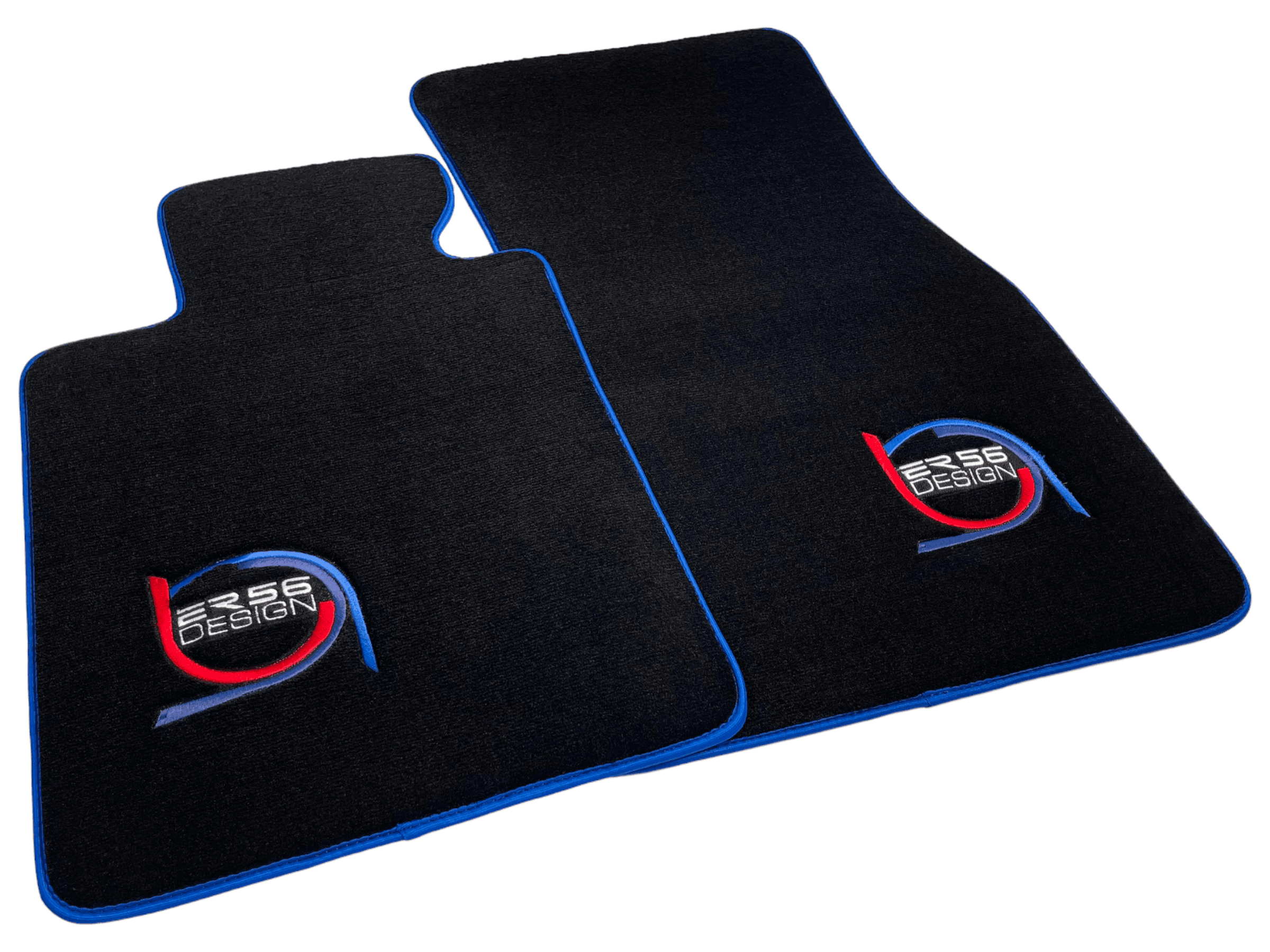 Black Floor Mats For BMW 6 Series E64 Convertible ER56 Design Limited Edition Blue Trim - AutoWin