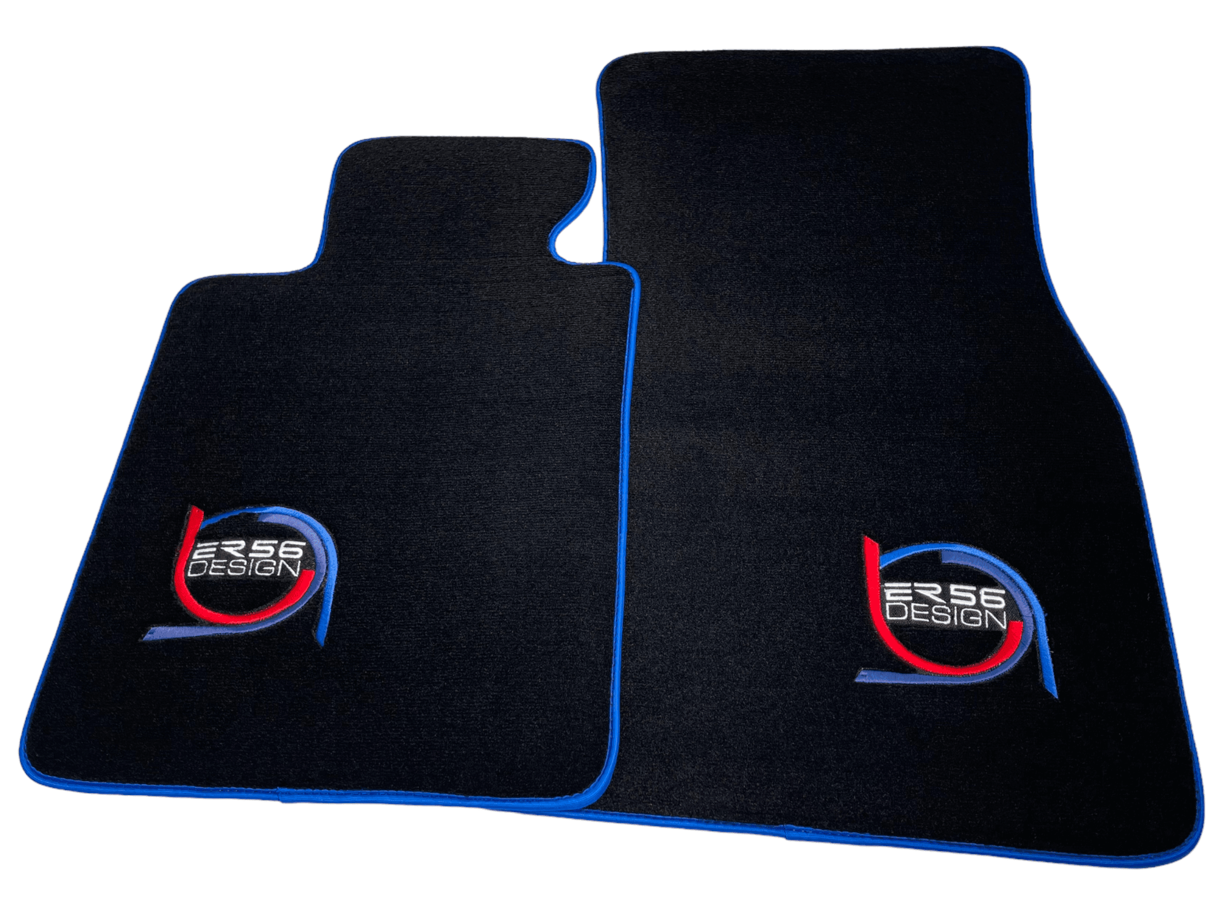 Black Floor Mats For BMW 7 Series E32 ER56 Design Limited Edition Blue Trim - AutoWin