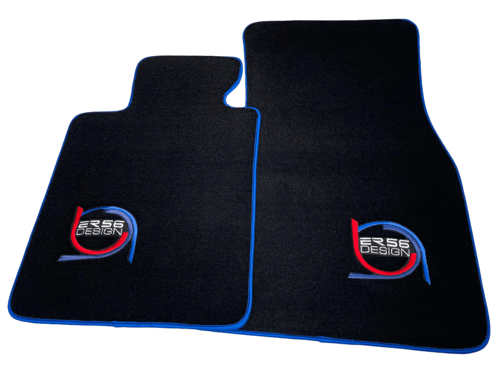 Black Floor Mats For BMW 7 Series E38 Long ER56 Design Limited Edition Blue Trim - AutoWin