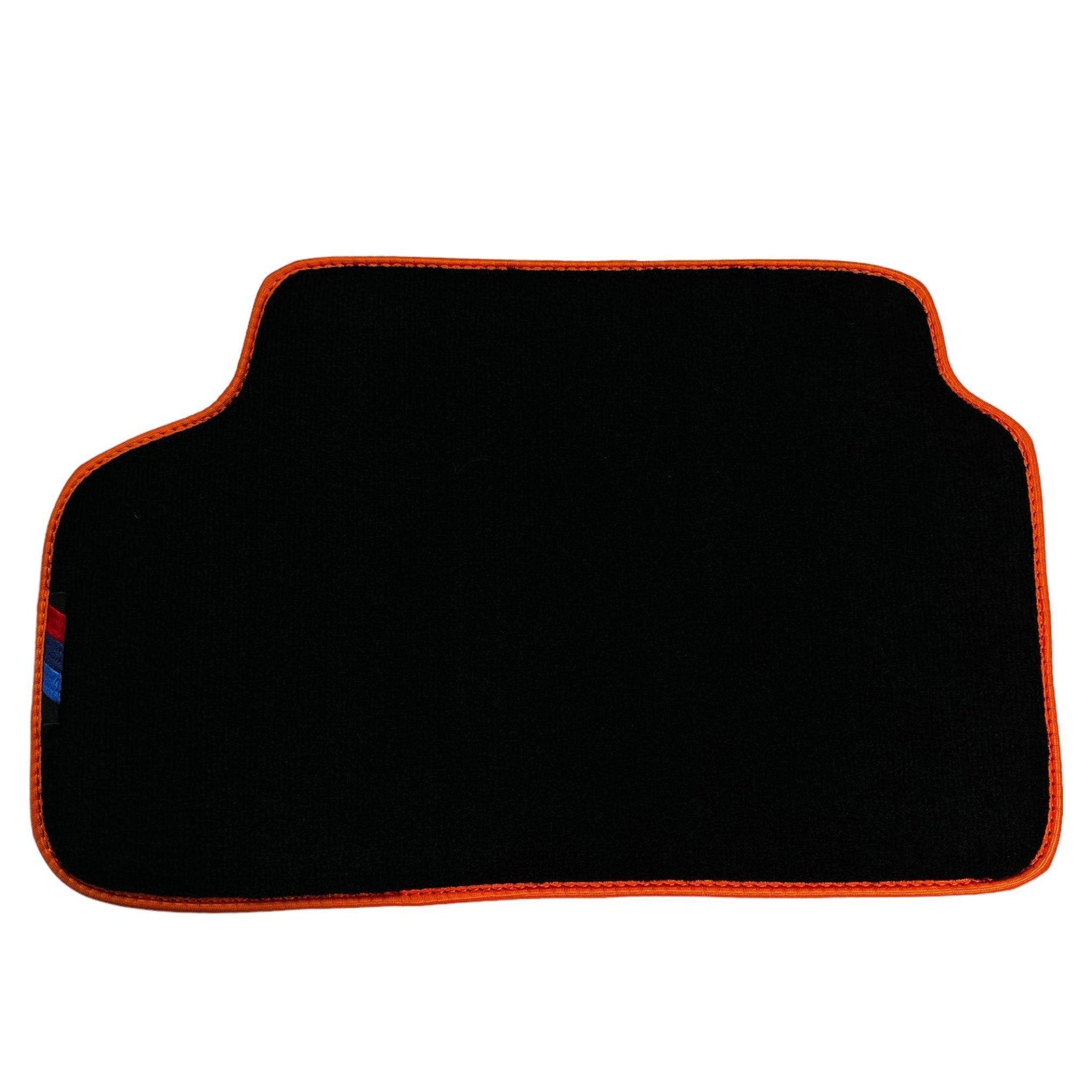 Black Floor Mats For BMW 7 Series E65 | Orange Trim AutoWin Brand - AutoWin