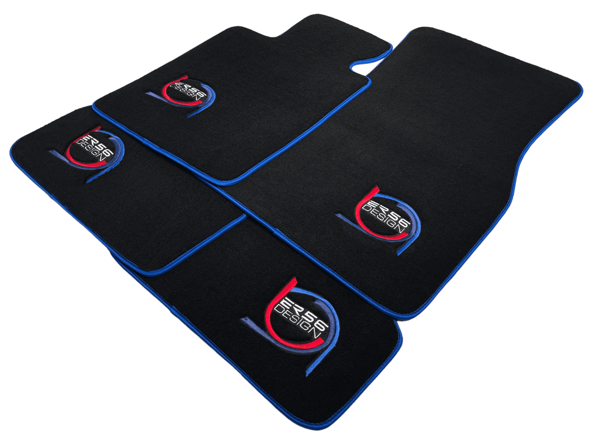 Black Floor Mats For BMW M5 F10 ER56 Design Limited Edition Blue Trim - AutoWin