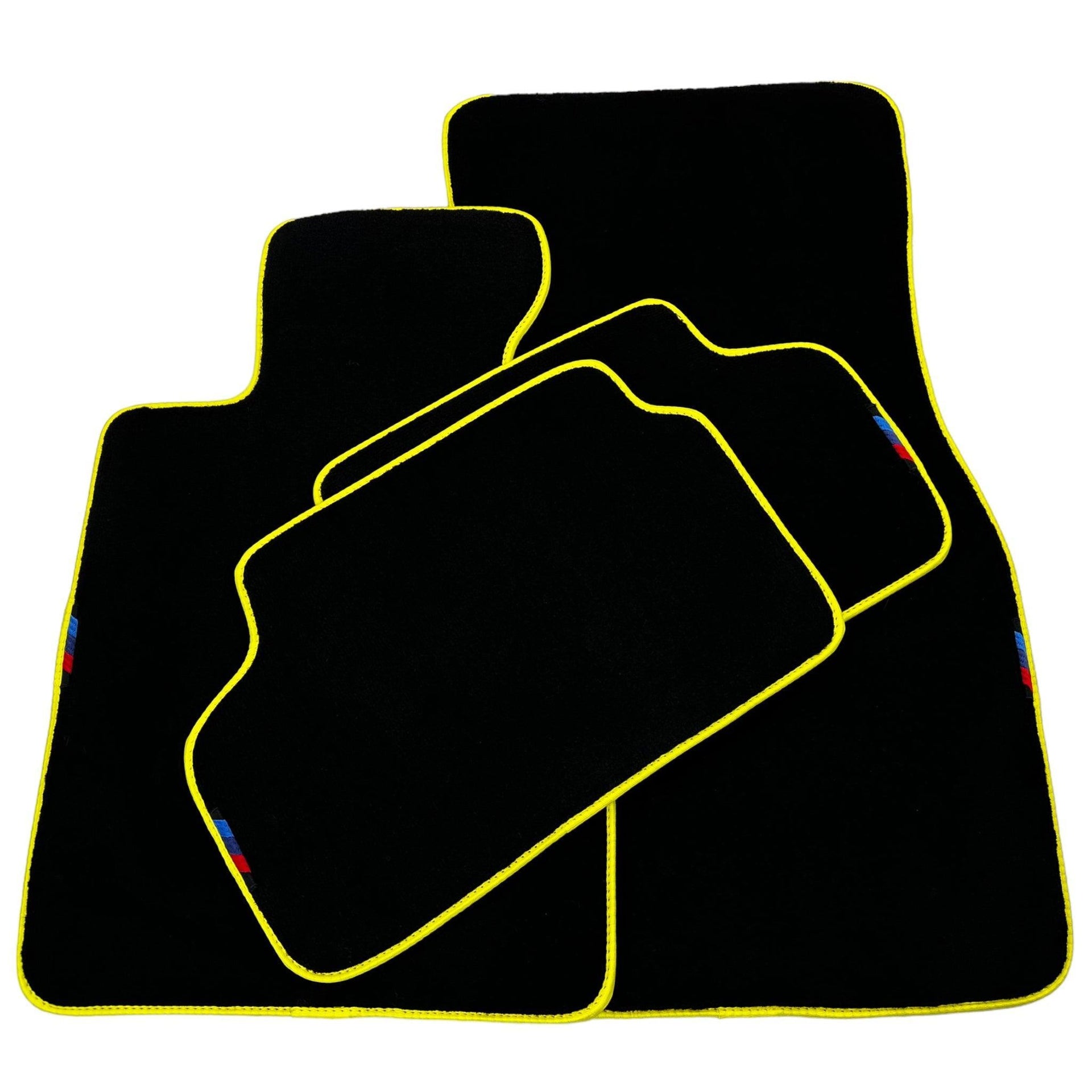 Black Floor Mats For BMW X4M Series F98 | Yellow Trim - AutoWin