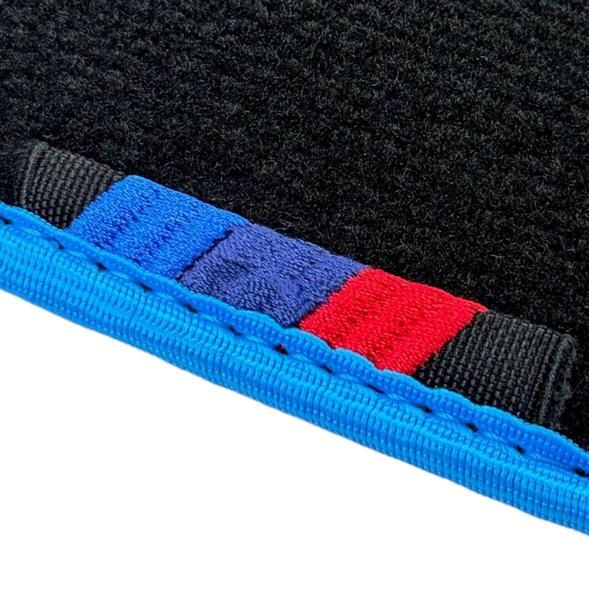 Black Floor Mats For BMW X5 Series E53 | Sky Blue Trim - AutoWin