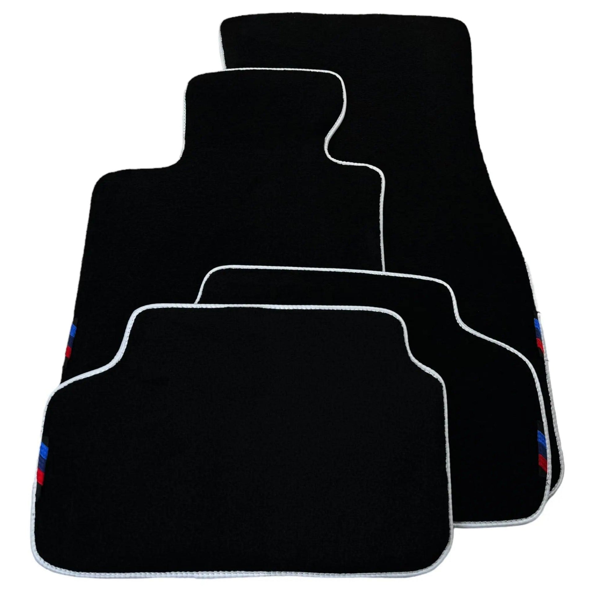 Black Floor Mats For BMW X5 Series E53 | White Trim - AutoWin
