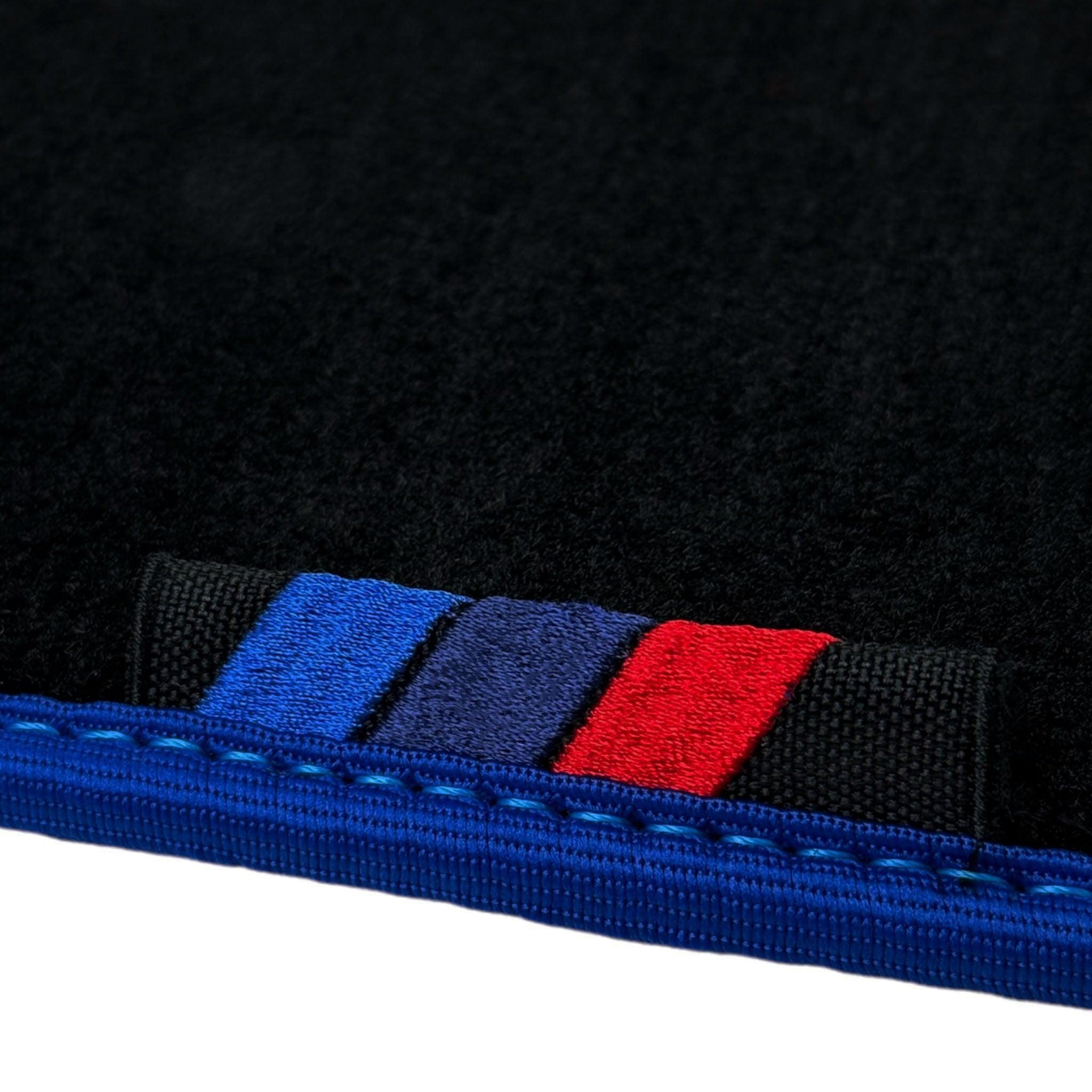 Black Floor Mats For BMW X6 Series E71 | Blue Trim - AutoWin