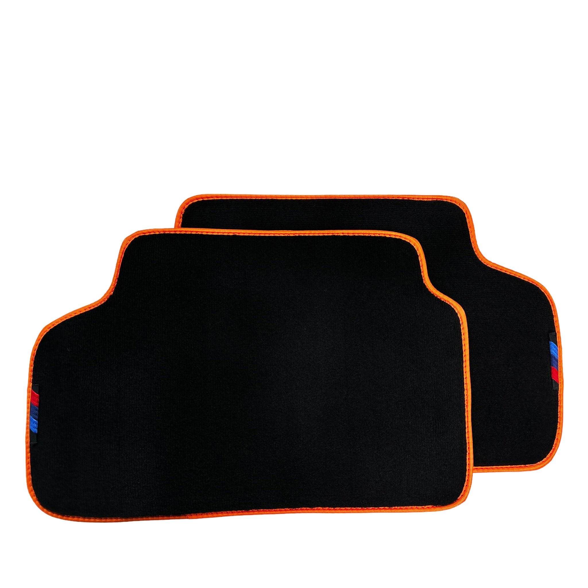 Black Floor Mats For BMW X6 Series E71 | Orange Trim - AutoWin