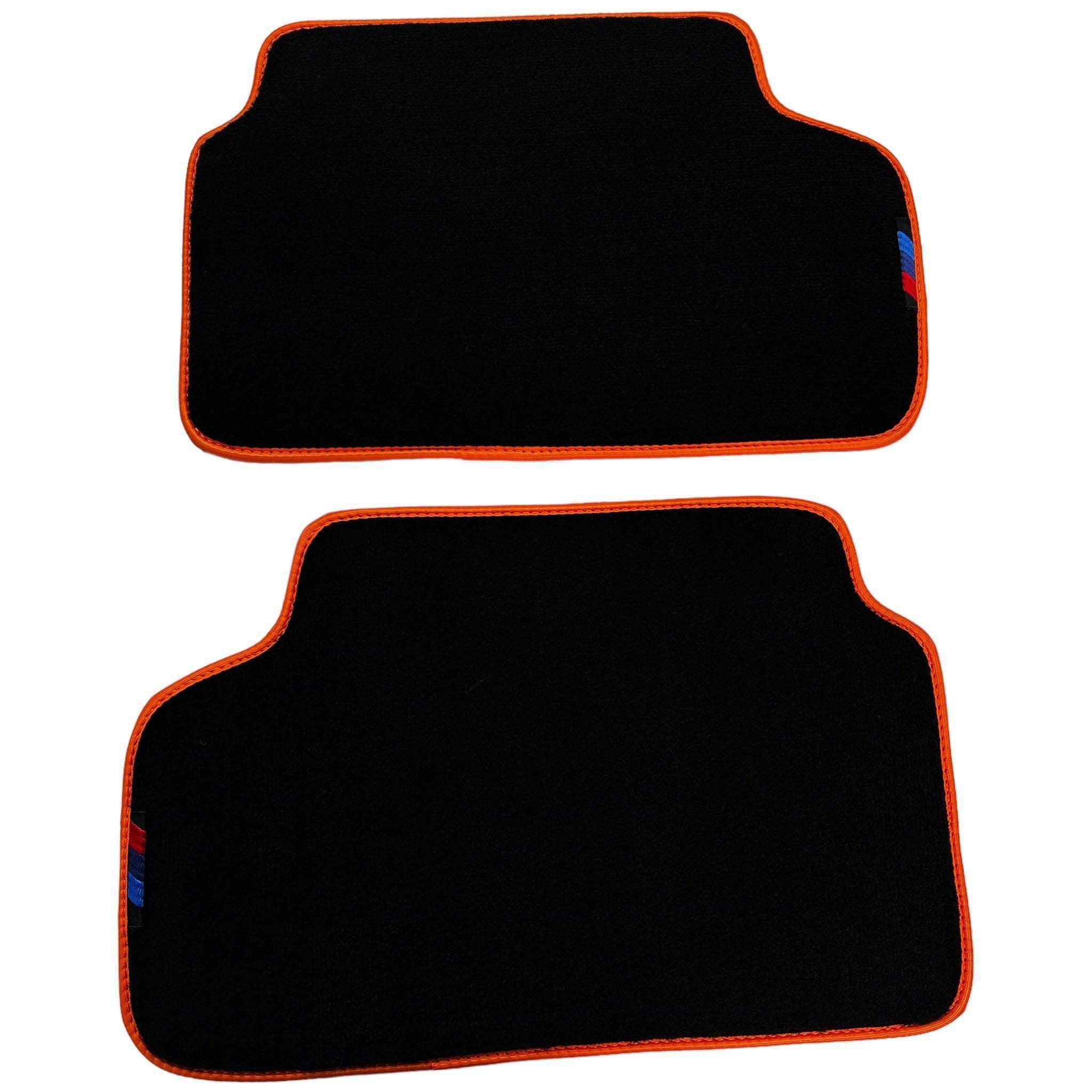 Black Floor Mats For BMW X6 Series E71 | Orange Trim - AutoWin