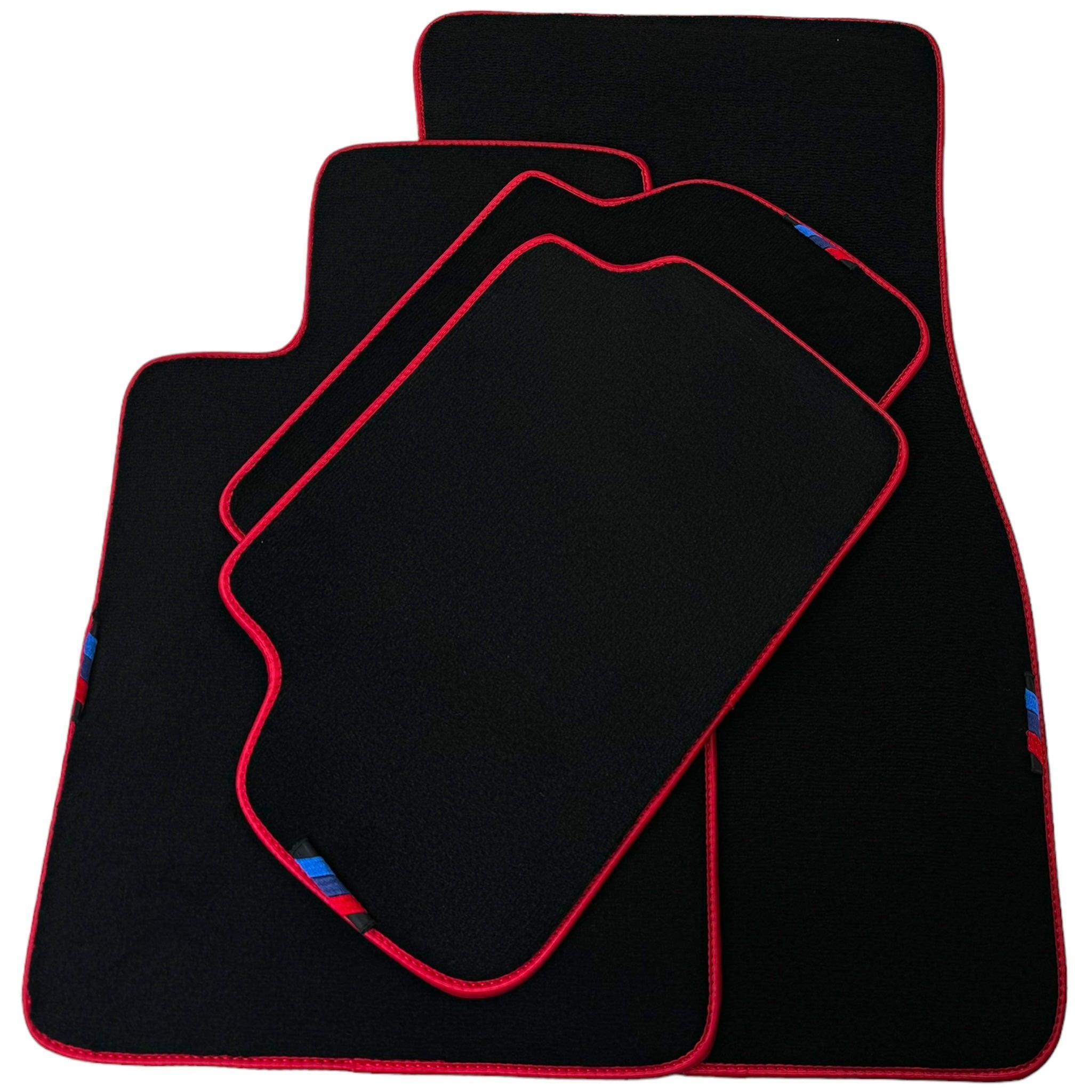 Black Floor Mats For BMW X6 Series E71 | Red Trim - AutoWin