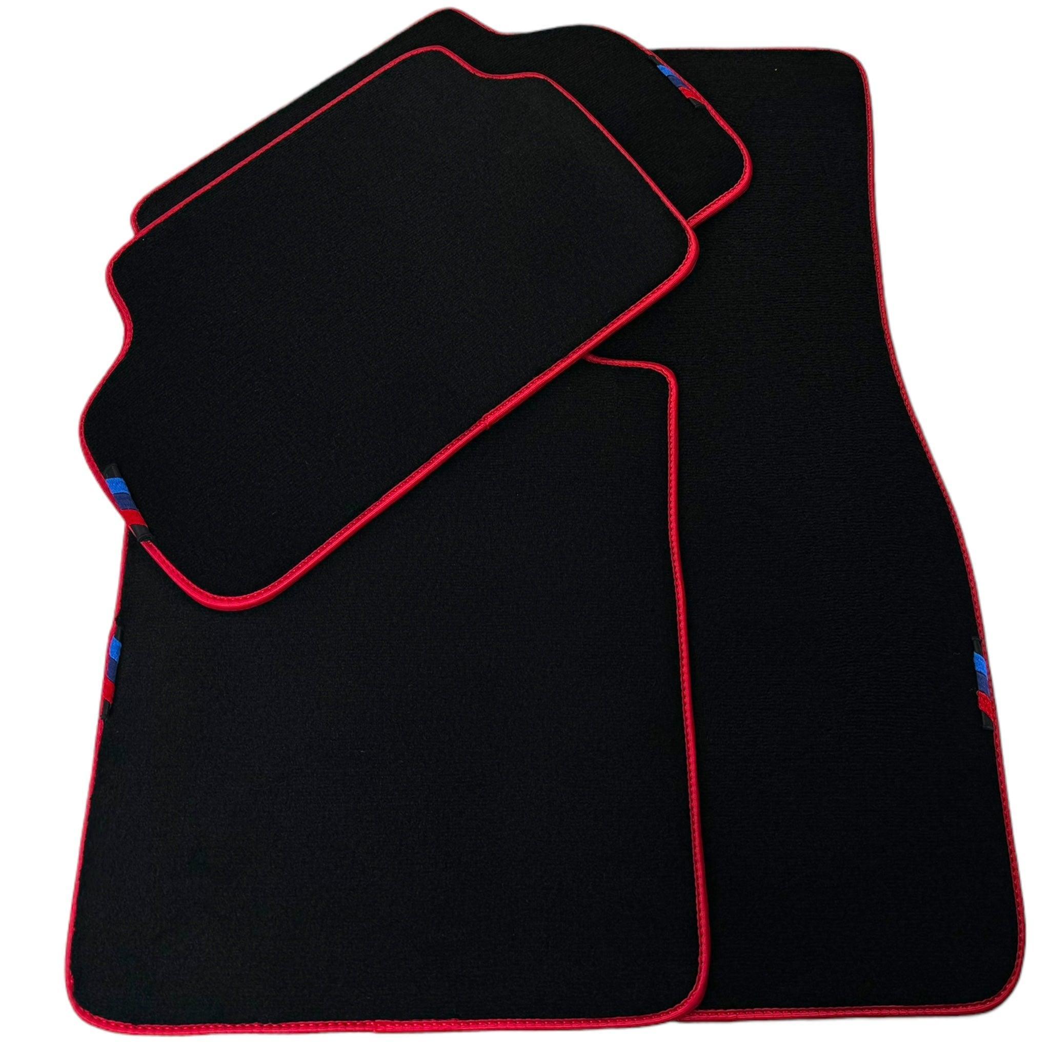 Black Floor Mats For BMW X6 Series E71 | Red Trim - AutoWin