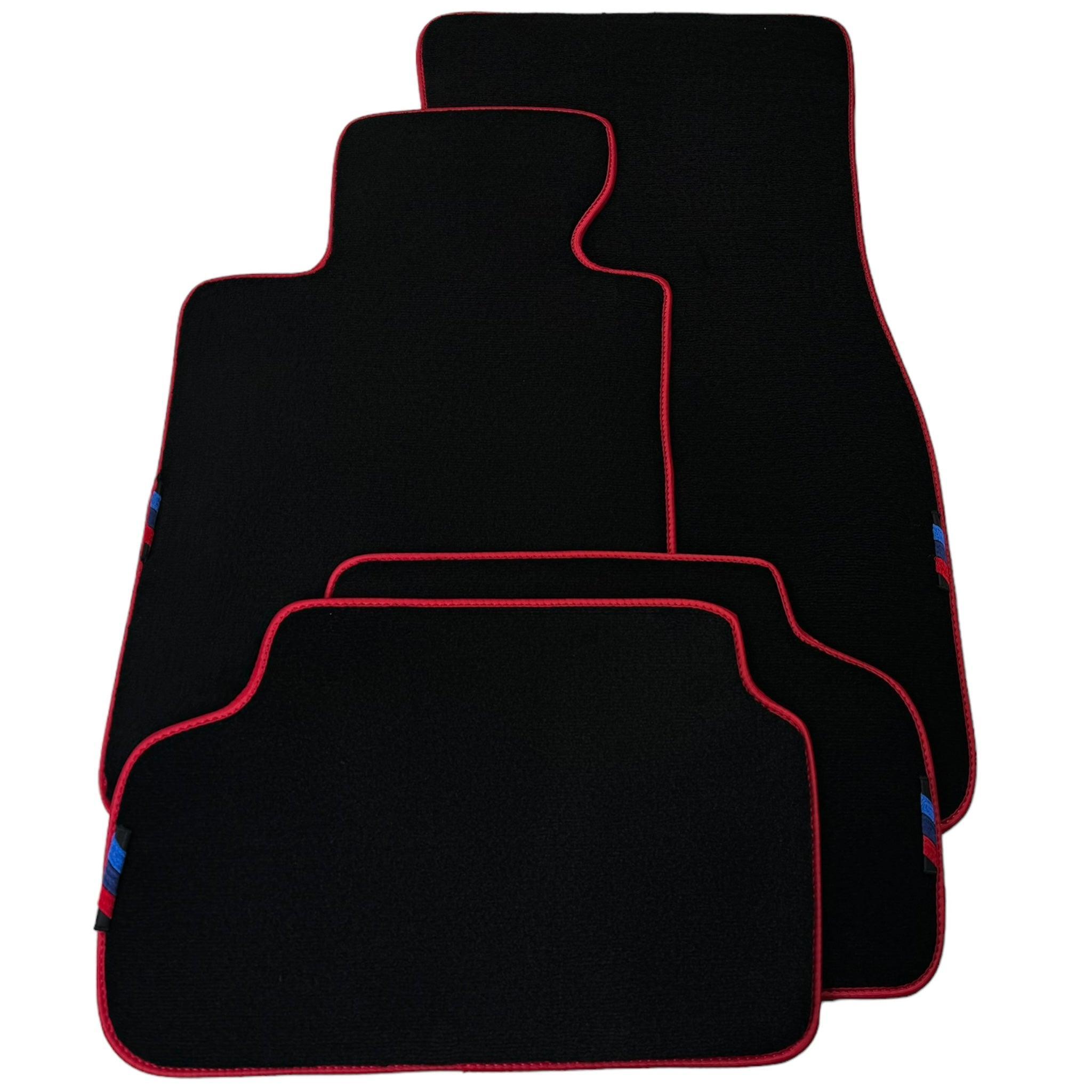 Black Floor Mats For BMW X6 Series E71 | Red Trim - AutoWin