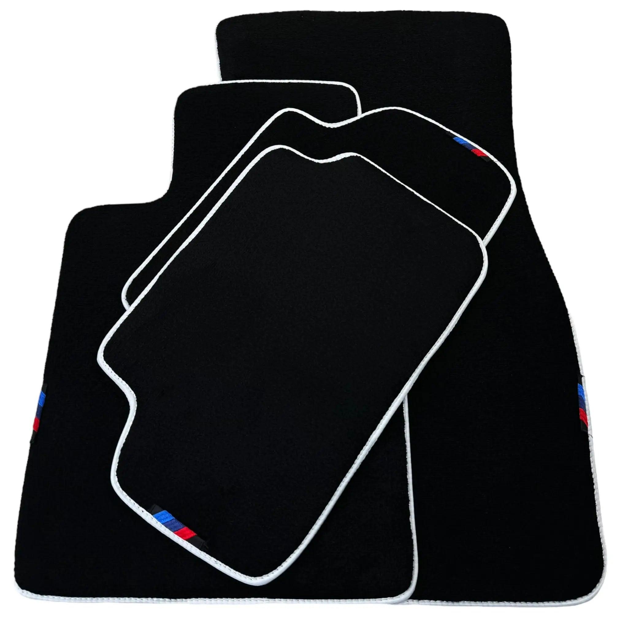 Black Floor Mats For BMW X6 Series E71 | White Trim - AutoWin