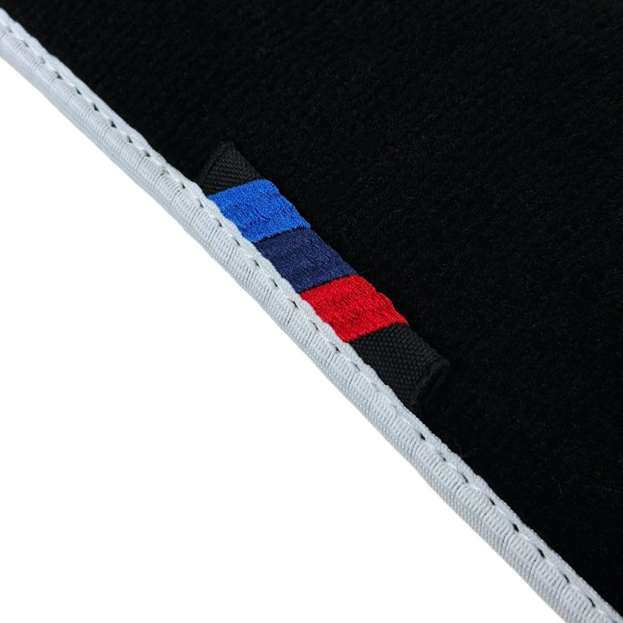 Black Floor Mats For BMW X6 Series E71 | White Trim - AutoWin