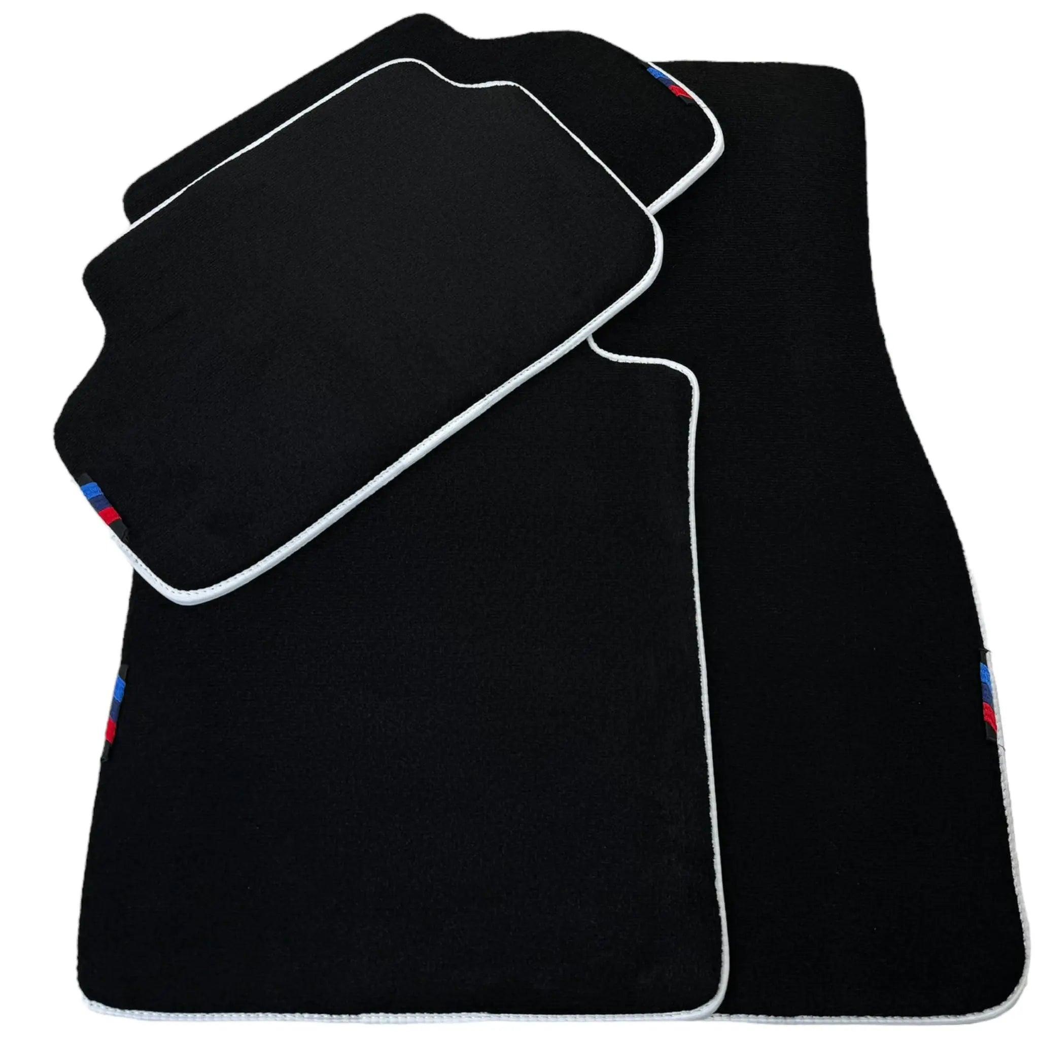 Black Floor Mats For BMW X6 Series E71 | White Trim - AutoWin