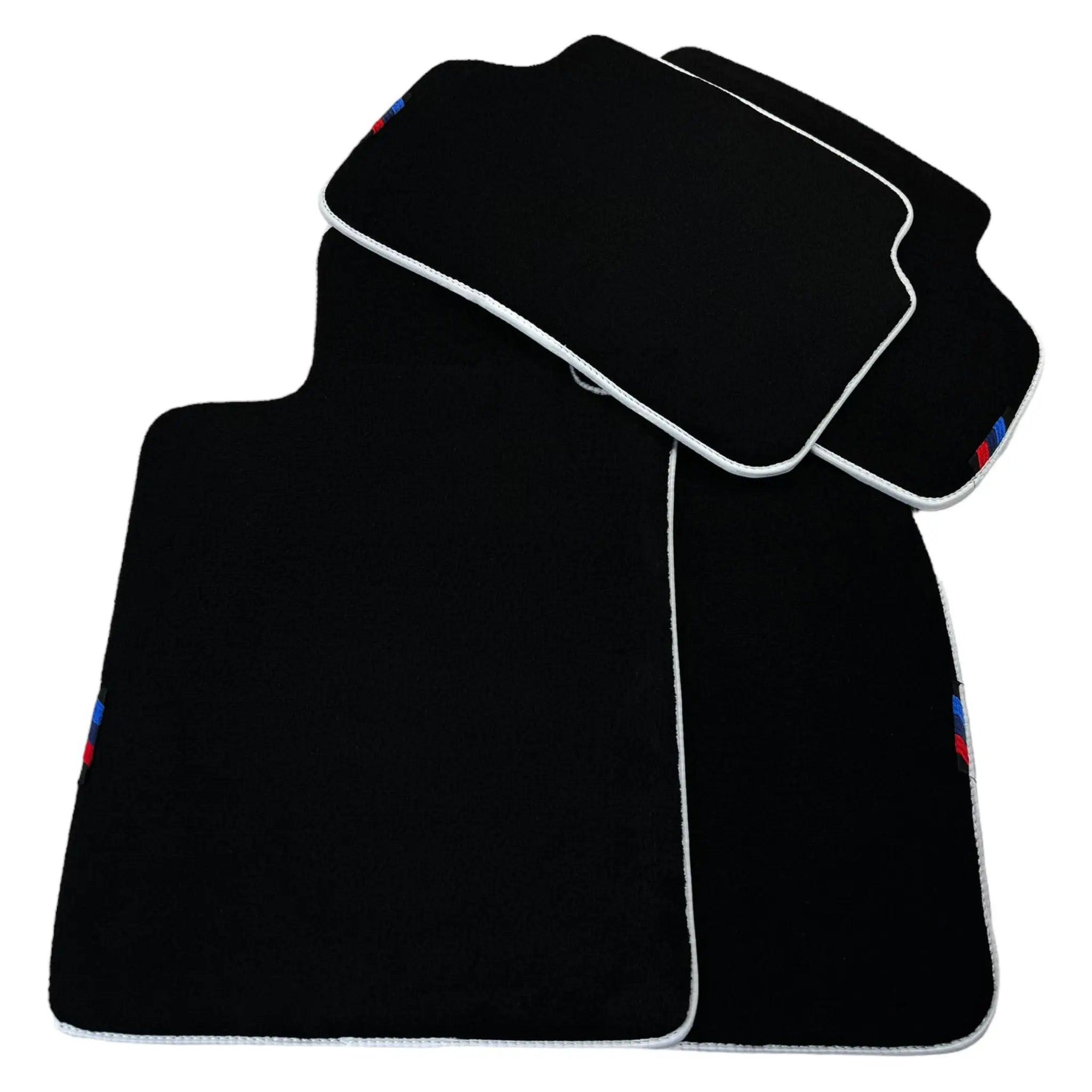 Black Floor Mats For BMW X6 Series E71 | White Trim - AutoWin