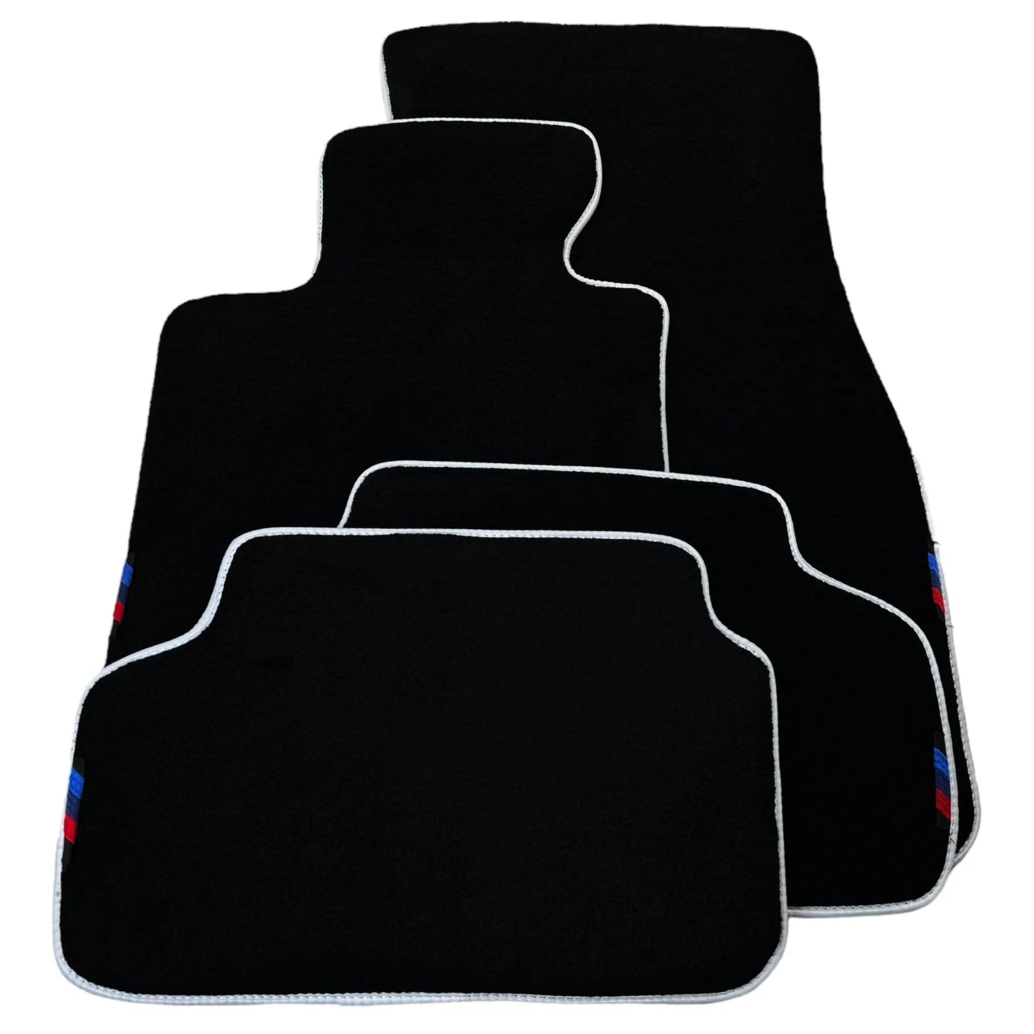 Black Floor Mats For BMW X6 Series E71 | White Trim - AutoWin