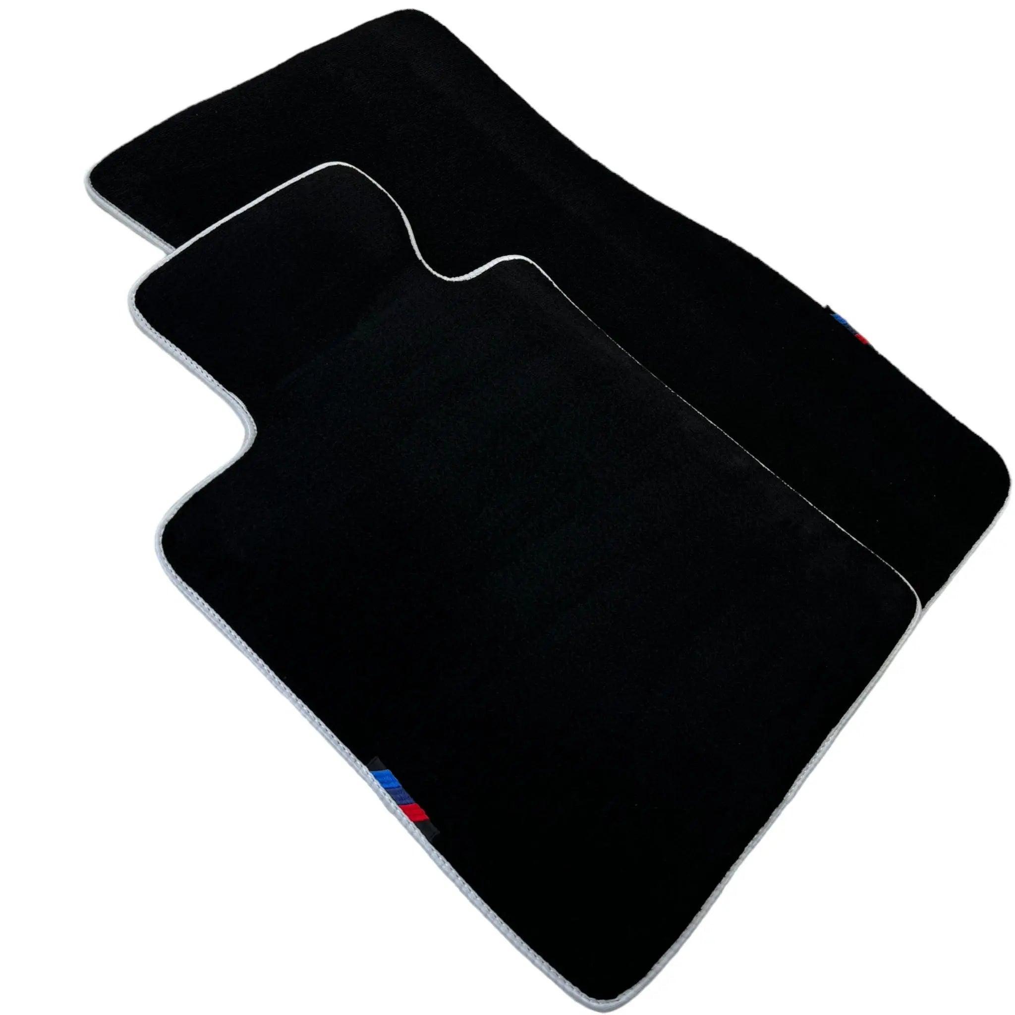 Black Floor Mats For BMW X6 Series E71 | White Trim - AutoWin