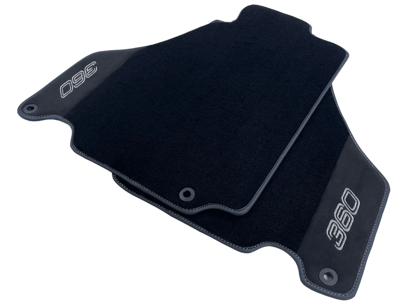 Black Floor Mats For Ferrari 360 Modena 1999-2005 With Alcantara Leather - AutoWin