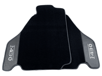 Black Floor Mats For Ferrari F430 2004-2009 With Carbon Fiber Leather - AutoWin