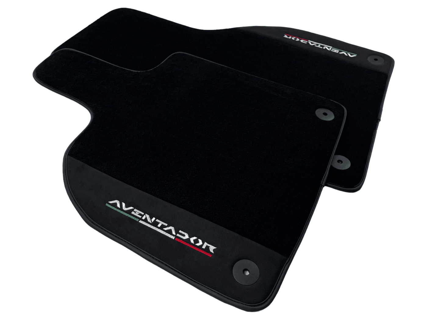 Black Floor Mats for Lamborghini Aventador With Alcantara Leather - AutoWin