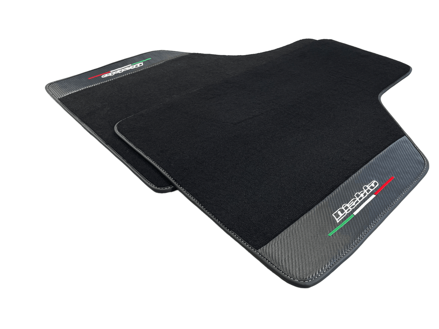 Black Floor Mats for Lamborghini Diablo 1990-2001 With Carbon Fiber Leather - AutoWin