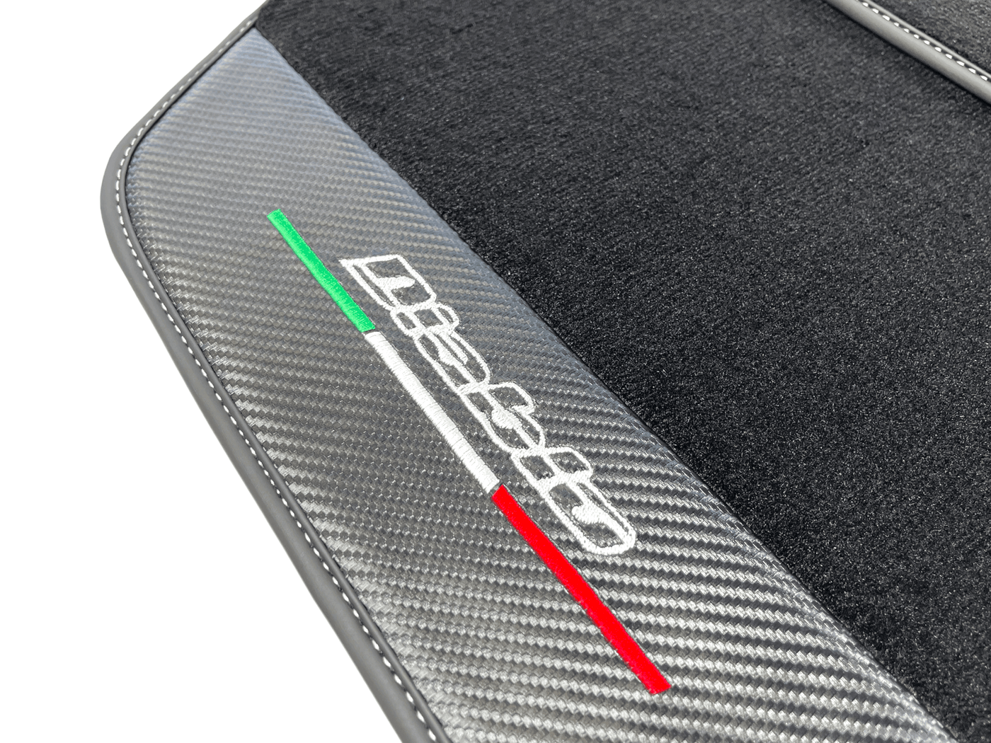 Black Floor Mats for Lamborghini Diablo 1990-2001 With Carbon Fiber Leather - AutoWin