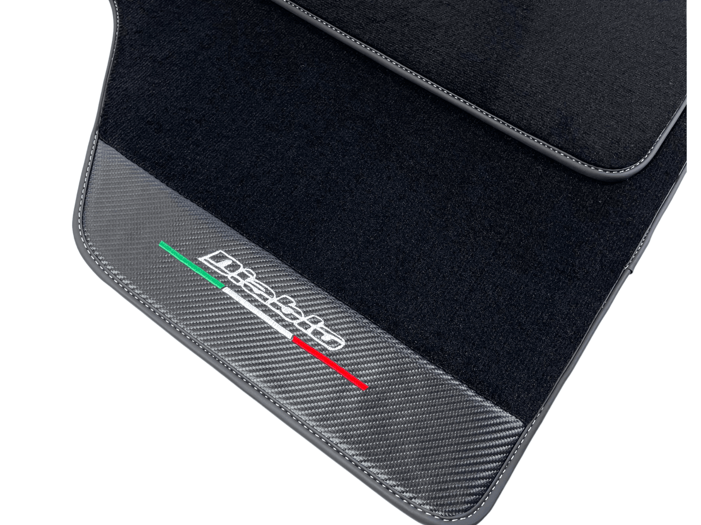 Black Floor Mats for Lamborghini Diablo 1990-2001 With Carbon Fiber Leather - AutoWin