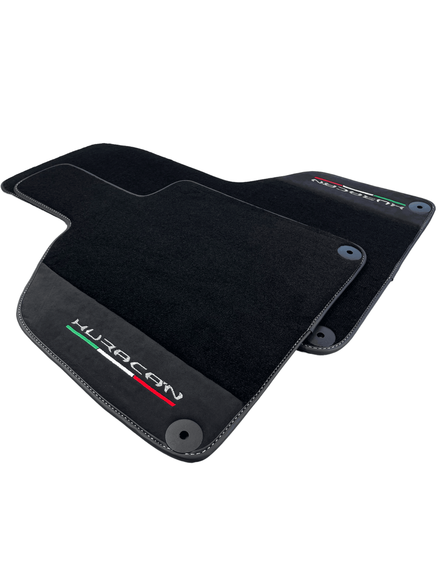 Black Carpet Floor Mats for Lamborghini Huracan with Alcantara Leather - AutoWin