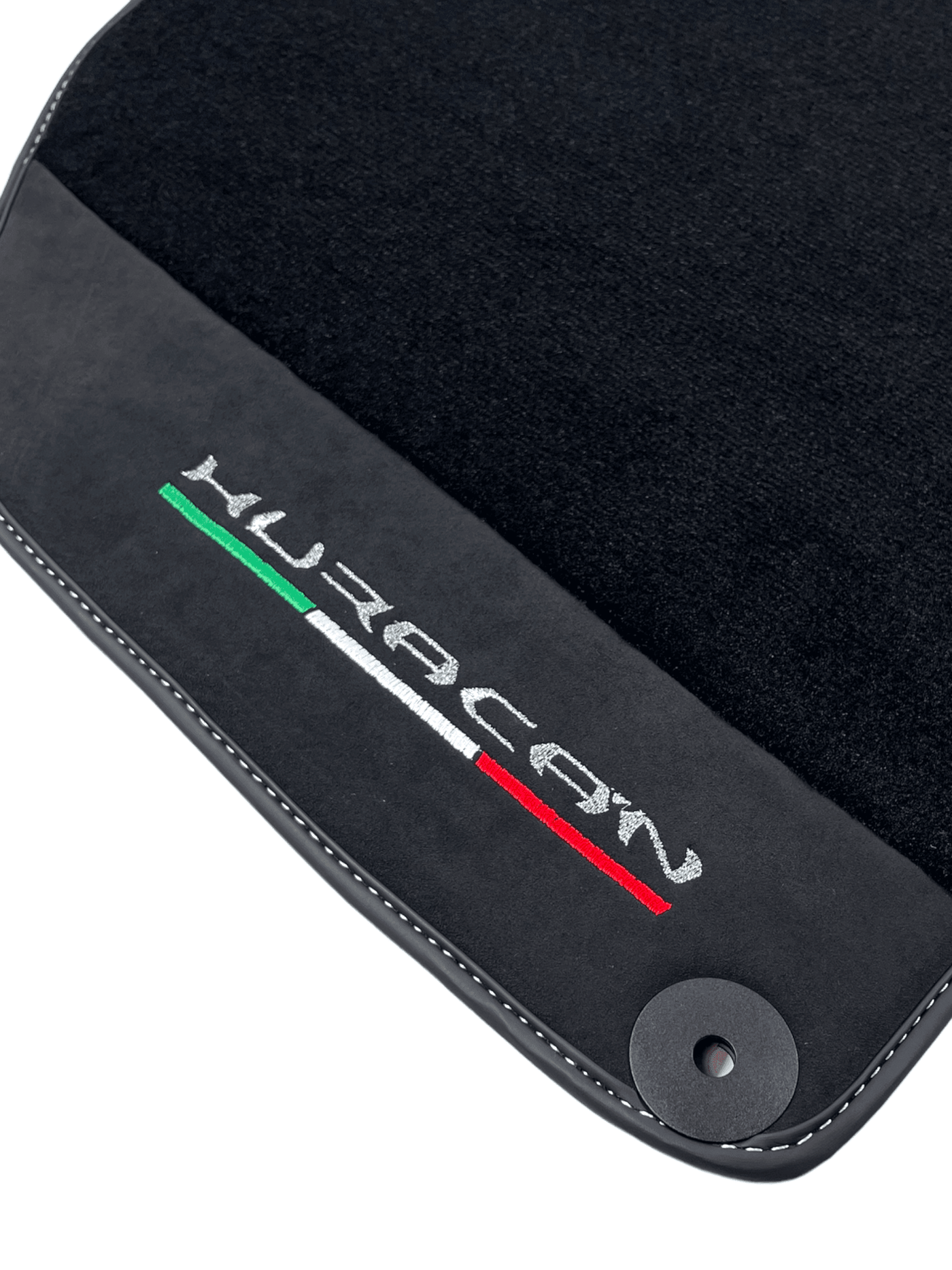 Black Carpet Floor Mats for Lamborghini Huracan with Alcantara Leather - AutoWin