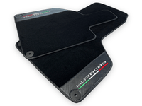Black Floor Mats for Lamborghini Huracan With Carbon Fiber Leather - AutoWin