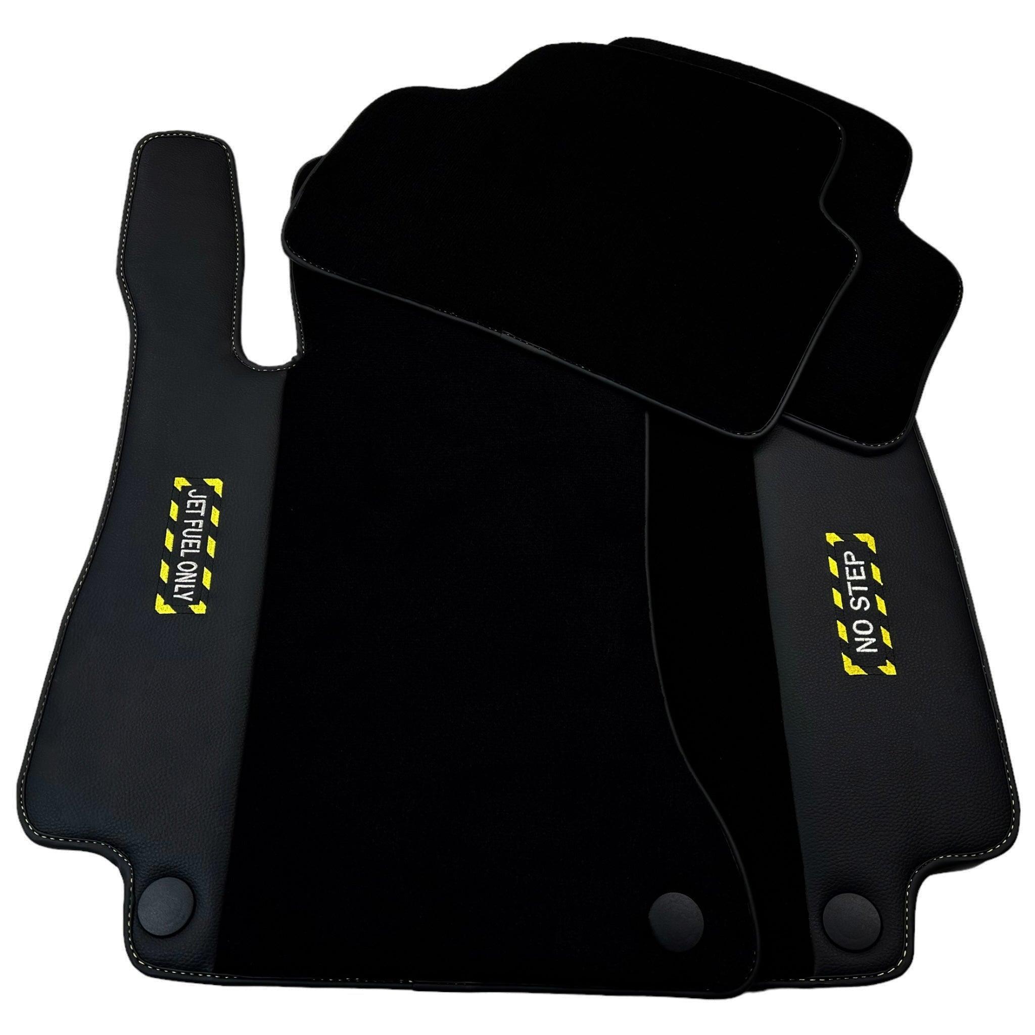 Black Floor Mats For Mercedes Benz C-Class S206 Wagon (2021-2023) Hybrid | Fighter Jet Edition - AutoWin
