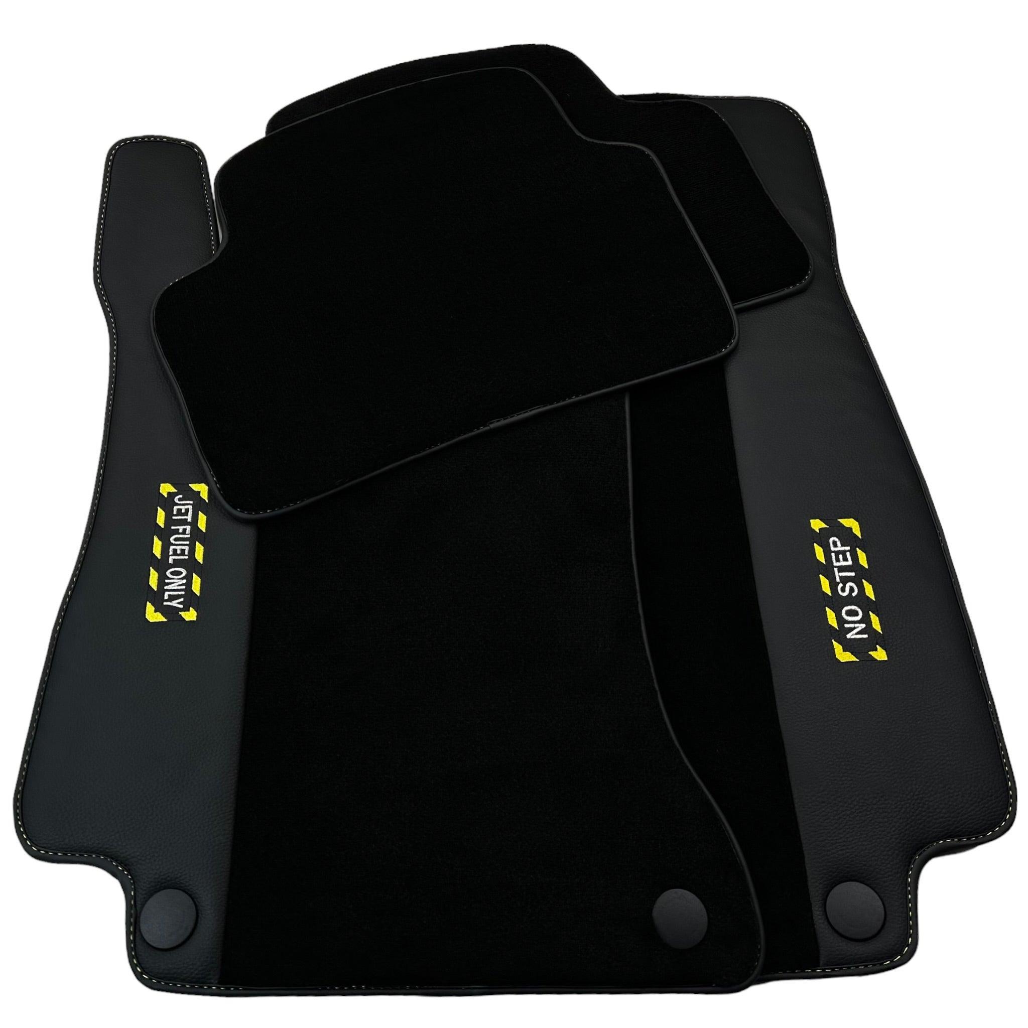 Black Floor Mats For Mercedes Benz C-Class S206 Wagon (2021-2023) Hybrid | Fighter Jet Edition - AutoWin