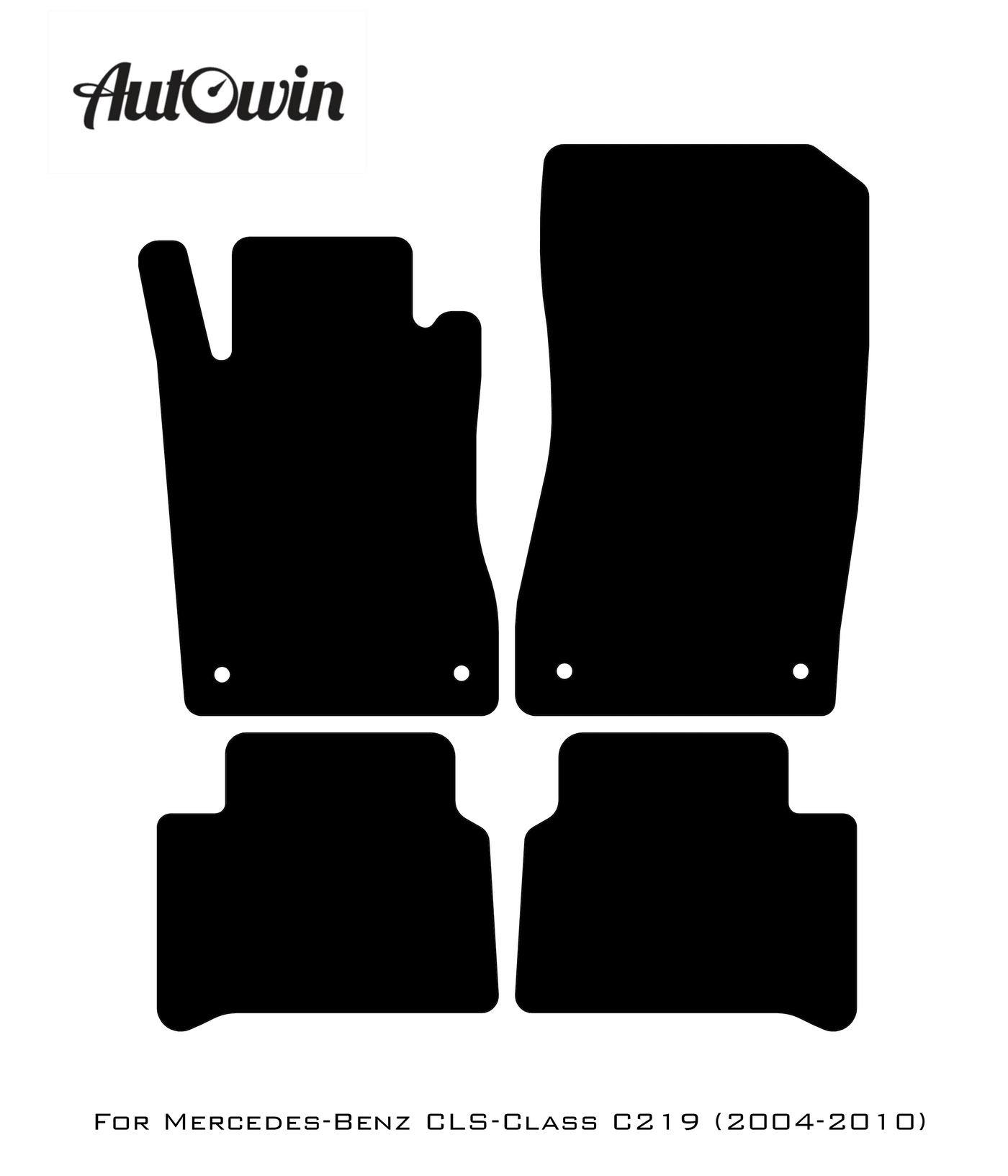Black Floor Mats For Mercedes Benz CLS-Class C219 (2004-2010) | AutoWin Edition - AutoWin