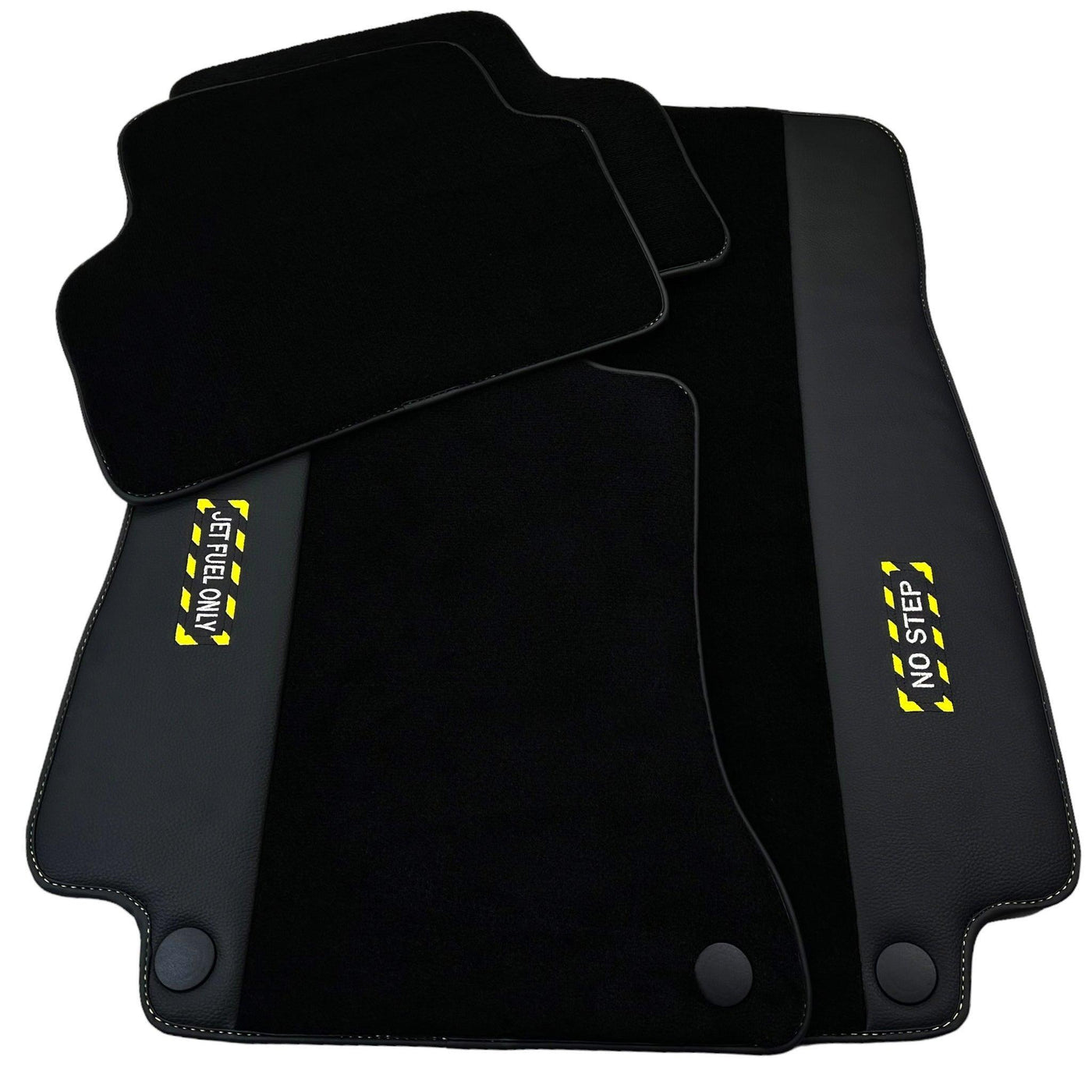 Black Floor Mats For Mercedes Benz E-Class W213 Sedan (2020-2023) | Fighter Jet Edition - AutoWin
