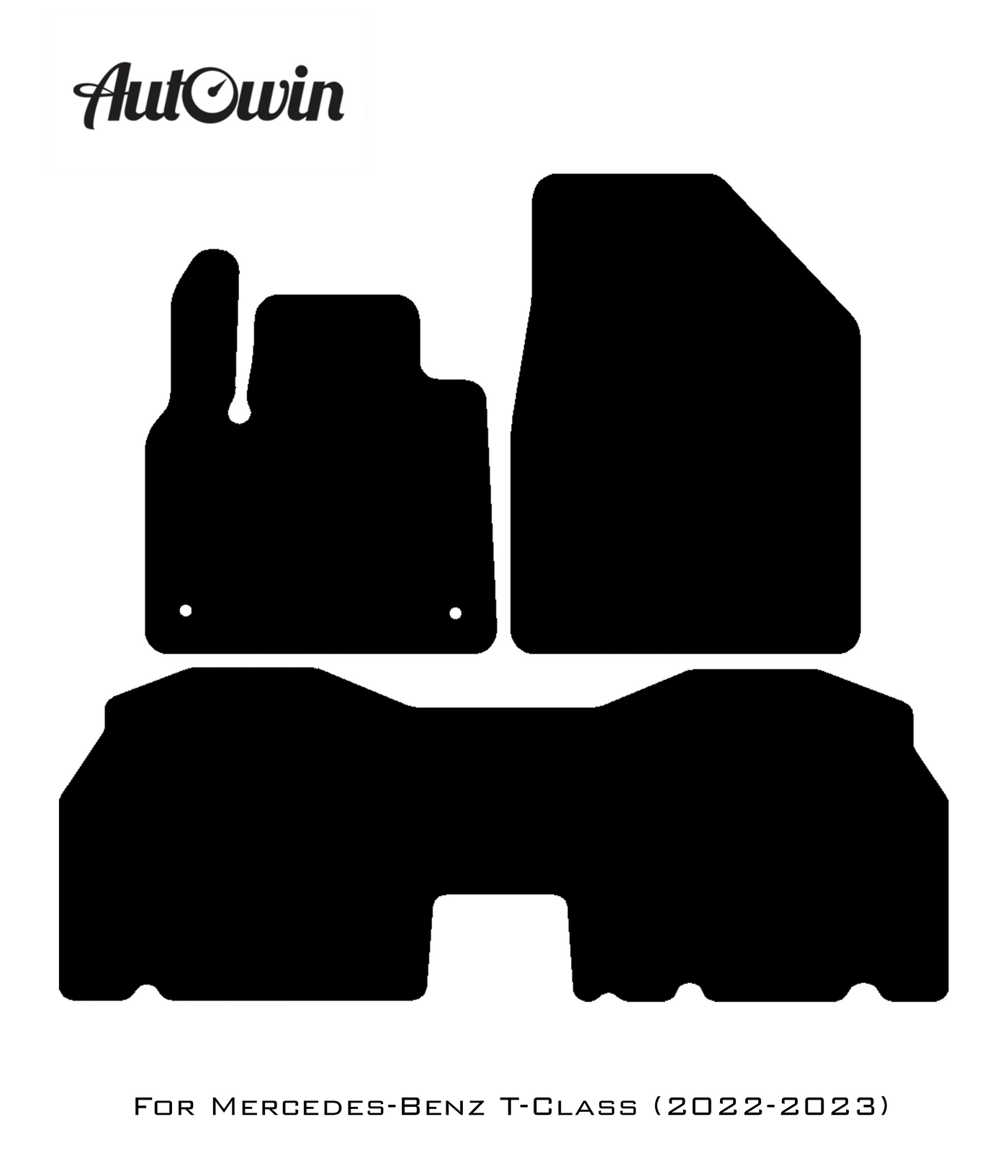 Black Floor Mats For Mercedes Benz T-Class W420 (2022-2023) | Fighter Jet Edition - AutoWin