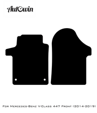 Black Floor Mats For Mercedes Benz V-Class 447 Front (2014-2019) | Fighter Jet Edition - AutoWin