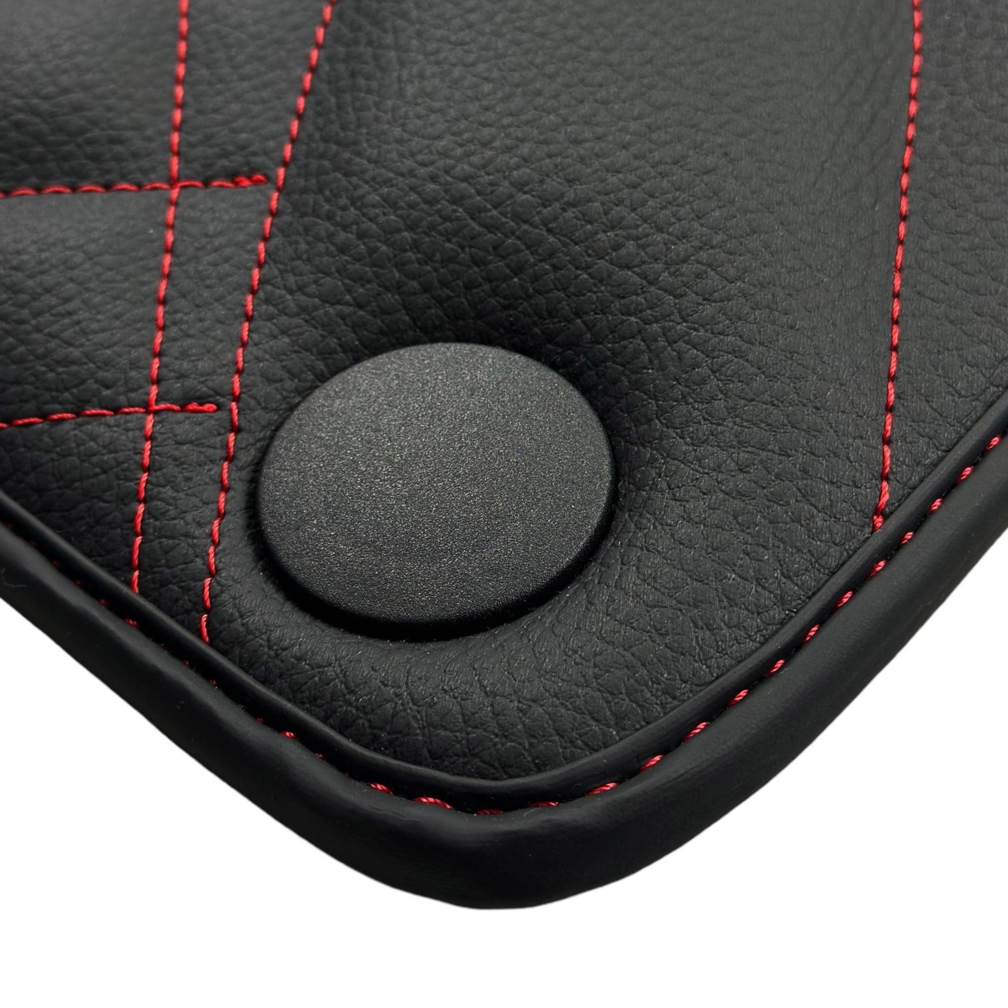 Black Leather Floor Mats For Mercedes Benz EQE-Class V295 (2022-2023) | ER56 Design - AutoWin