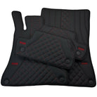 Black Leather Floor Mats For Mercedes Benz GLC-Class X253 SUV (2019-2023) Hybrid | ER56 Design - AutoWin